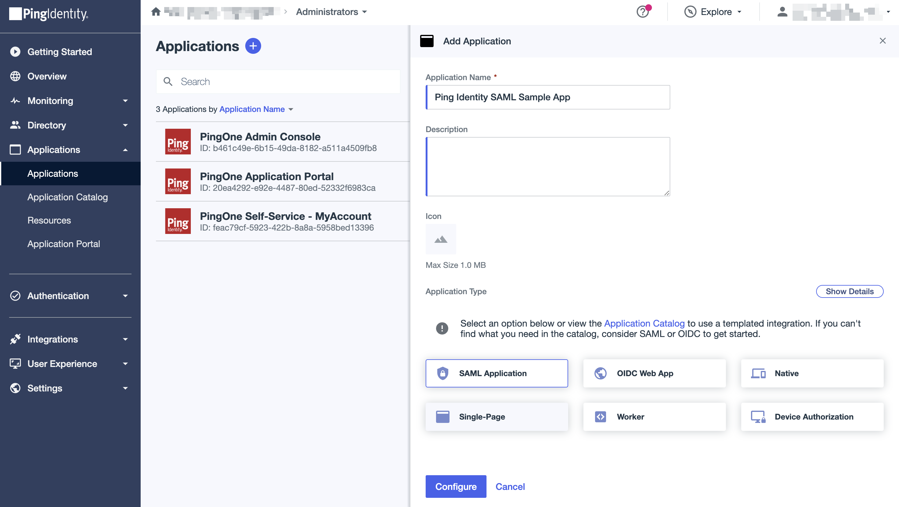 Naming the custom SAML app